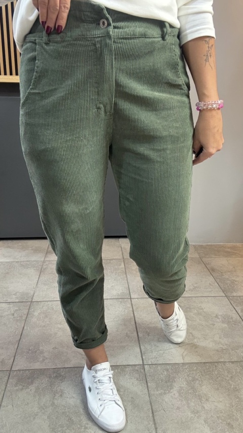 Spodnie sztruksowe Wiya - KHAKY