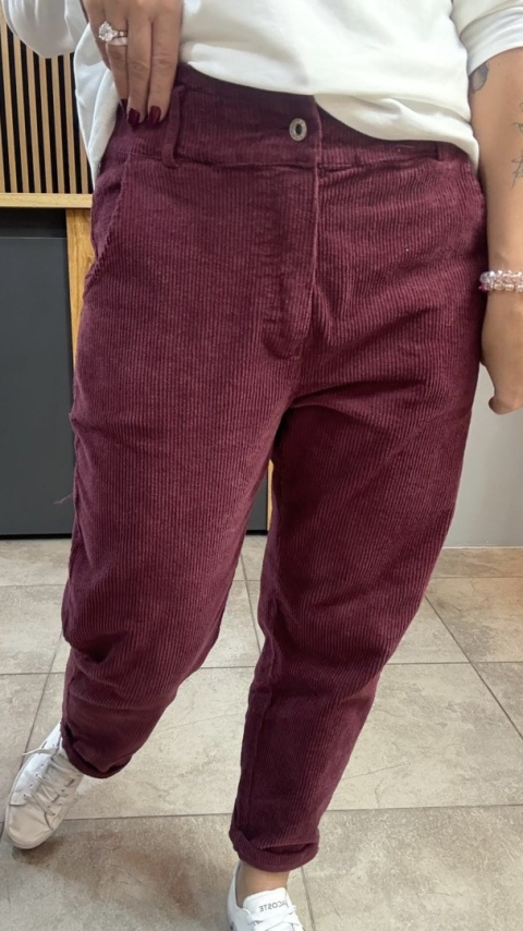 Spodnie sztruksowe Wiya - BORDO