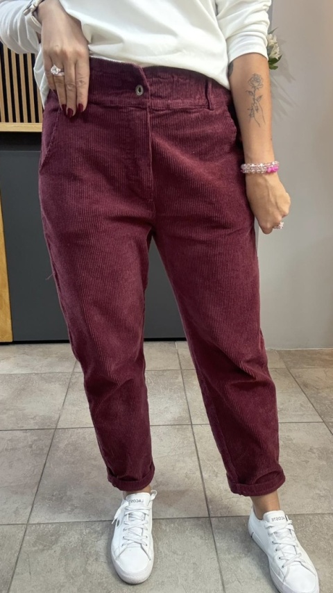 Spodnie sztruksowe Wiya - BORDO