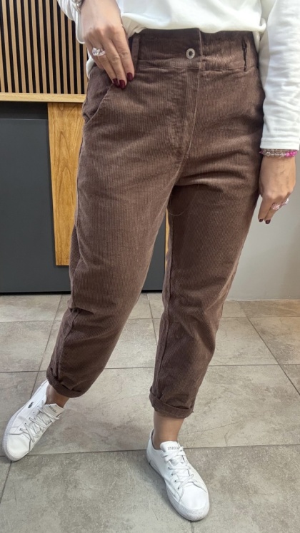 Spodnie sztruksowe Wiya - MOKA