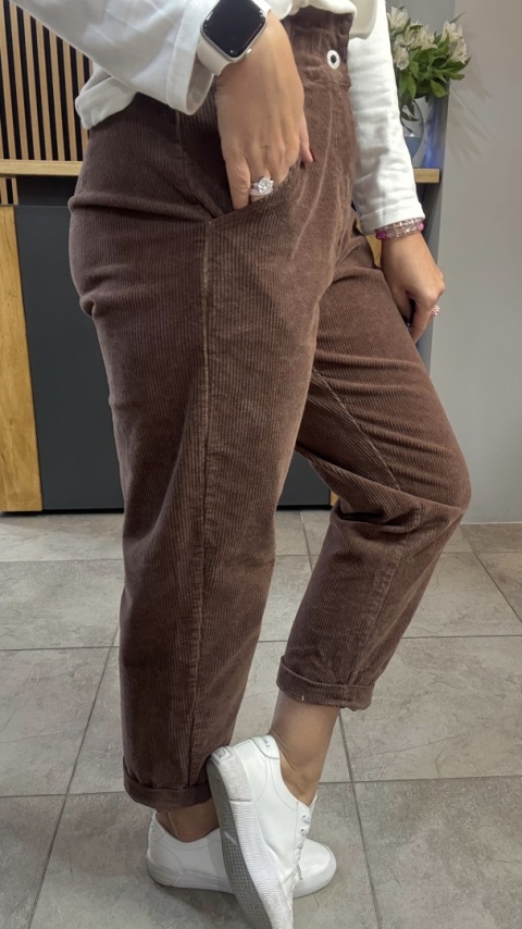 Spodnie sztruksowe Wiya - MOKA