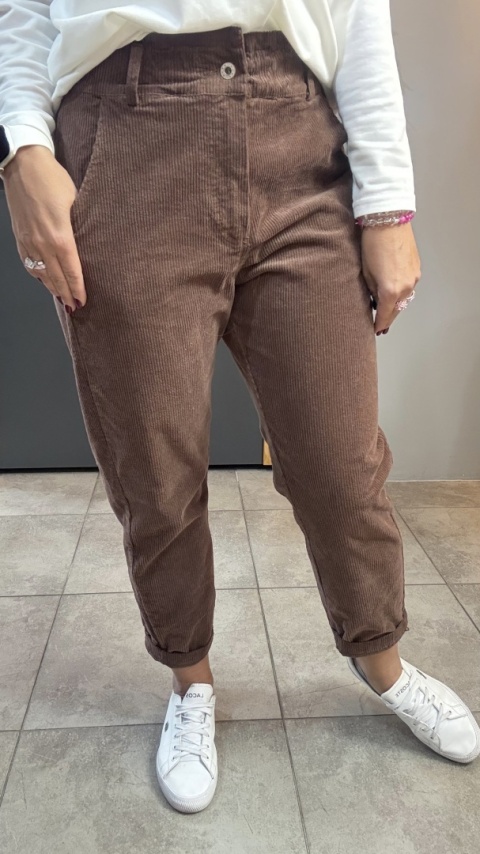 Spodnie sztruksowe Wiya - MOKA