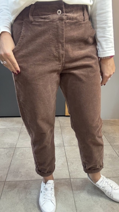 Spodnie sztruksowe Wiya - MOKA