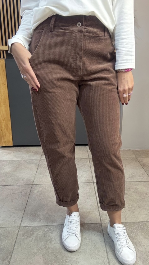 Spodnie sztruksowe Wiya - MOKA