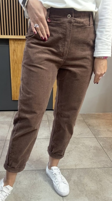 Spodnie sztruksowe Wiya - MOKA