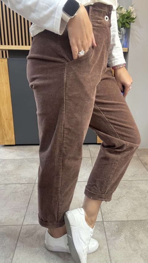 Spodnie sztruksowe Wiya - MOKA