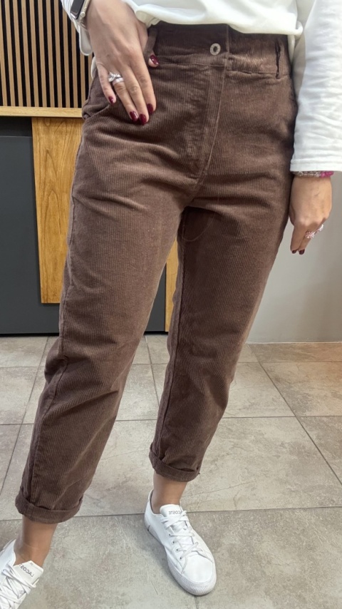 Spodnie sztruksowe Wiya - MOKA