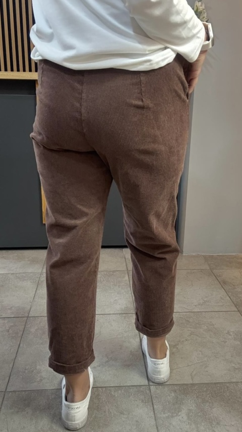 Spodnie sztruksowe Wiya - MOKA