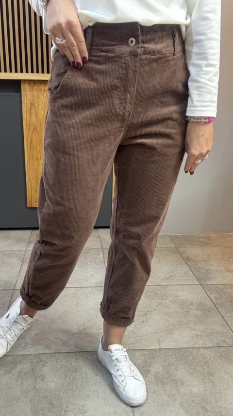 Spodnie sztruksowe Wiya - MOKA