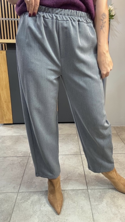 Spodnie z gumką w pasie - Szare