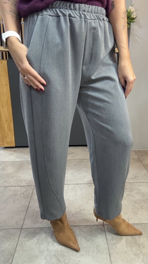Spodnie z gumką w pasie - Szare