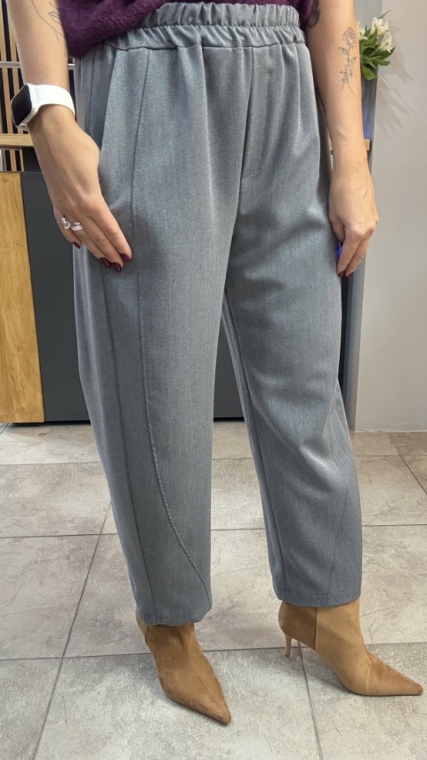 Spodnie z gumką w pasie - Szare