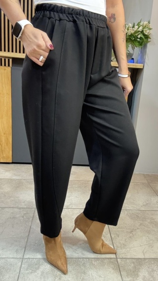 Spodnie z gumką w pasie - Czarne