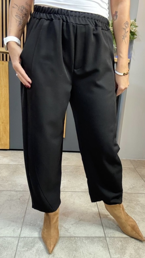 Spodnie z gumką w pasie - Czarne