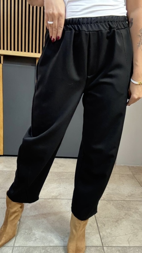 Spodnie z gumką w pasie - Czarne