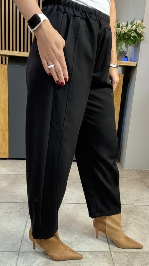 Spodnie z gumką w pasie - Czarne