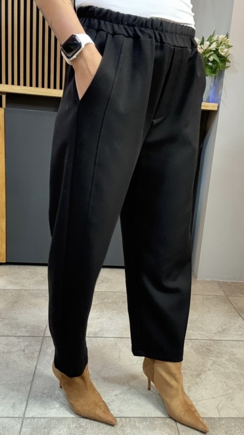 Spodnie z gumką w pasie - Czarne