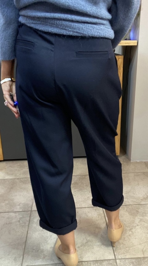 Spodnie z zakładkami - Granat