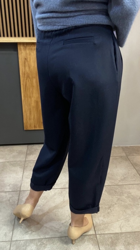 Spodnie z zakładkami - Granat