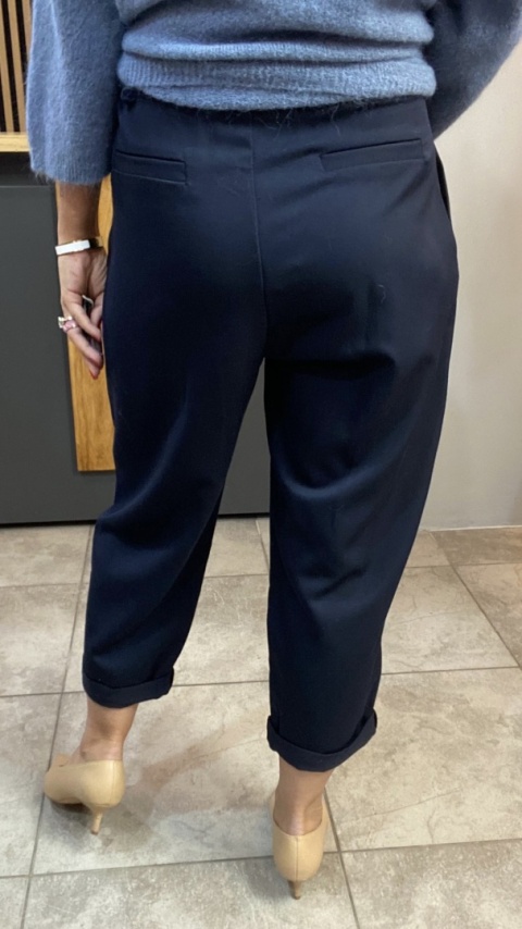 Spodnie z zakładkami - Granat