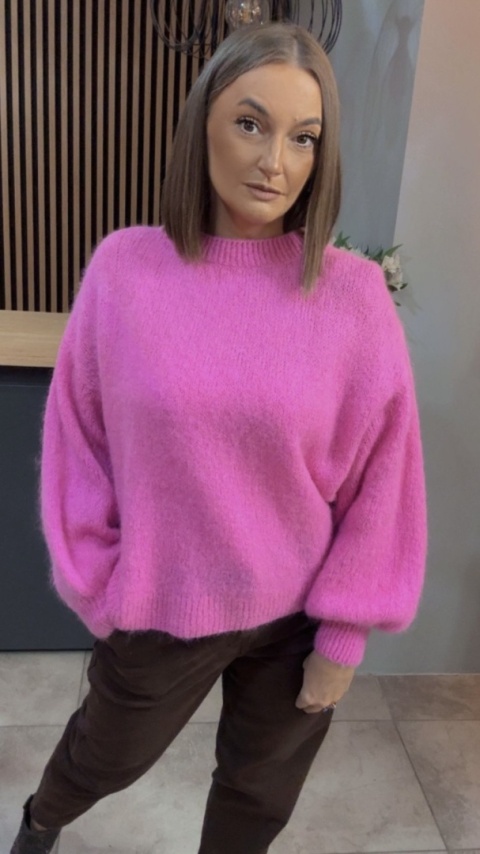 Sweter CXL Collection z moherem – Różowy