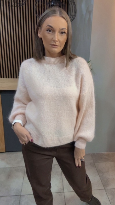 Sweter CXL Collection z moherem – Morelowy