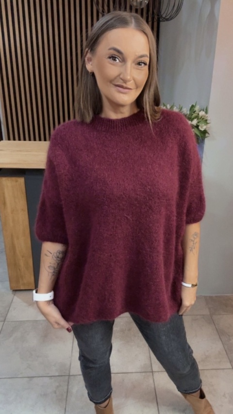 Sweter CXL - miękki i stylowy - Bordo