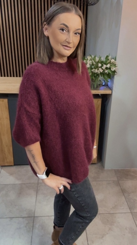 Sweter CXL - miękki i stylowy - Bordo