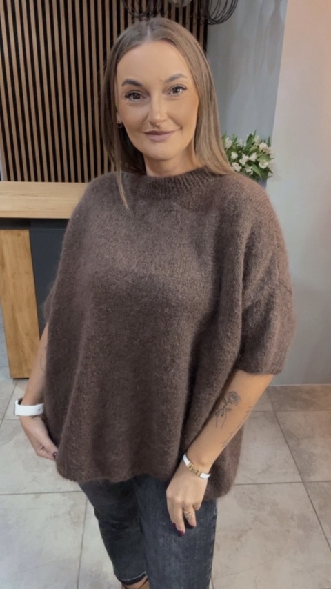 Sweter CXL - miękki i stylowy - Brąz