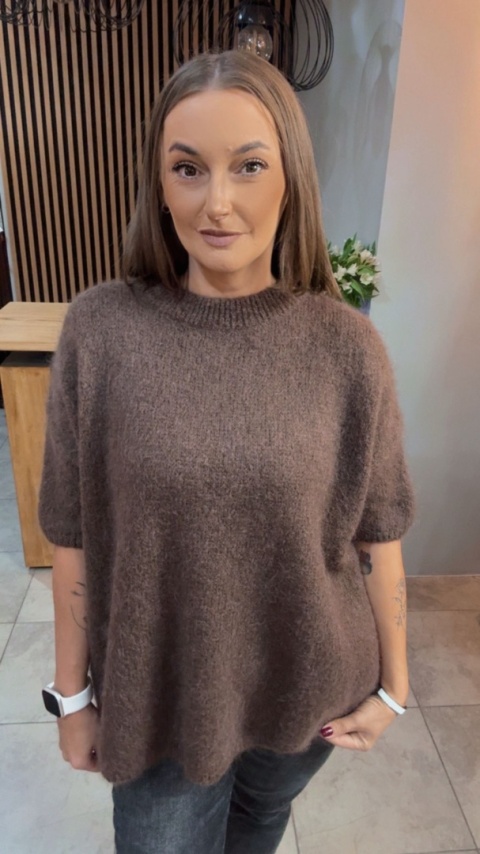 Sweter CXL - miękki i stylowy - Brąz