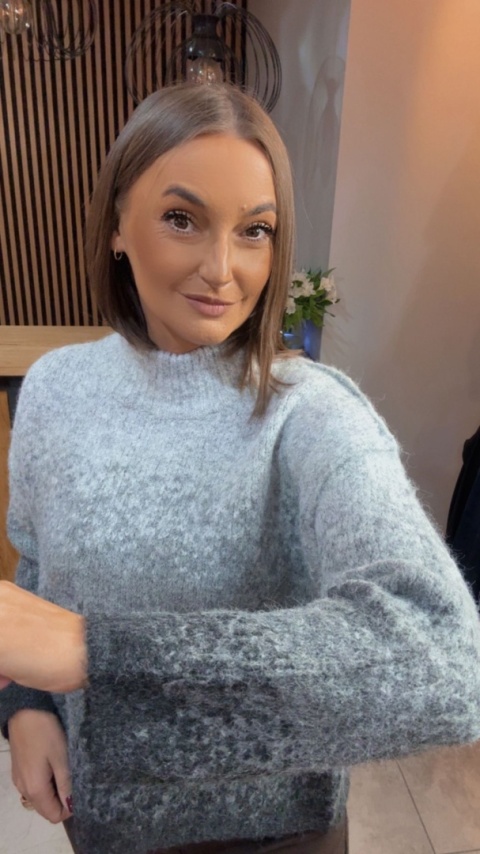 Sweter damski Vinceotto z domieszką wełny - Szary