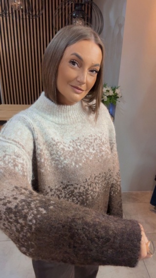 Sweter damski Vinceotto z domieszką wełny - Brąz