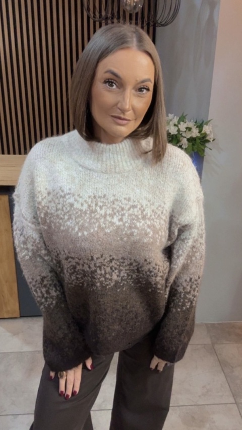 Sweter damski Vinceotto z domieszką wełny - Brąz