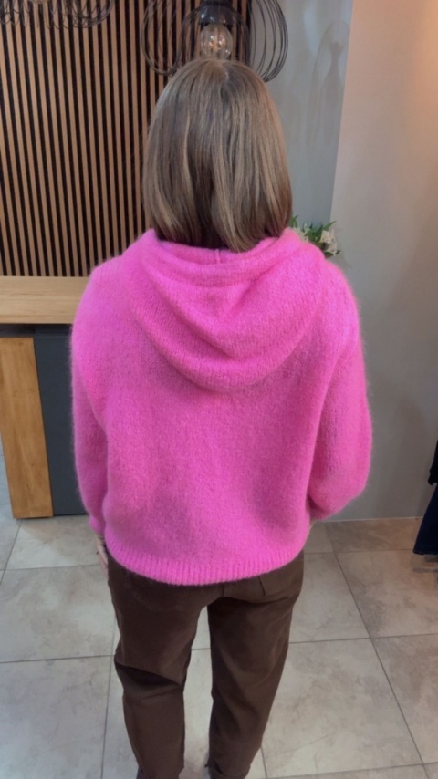 Sweter z kapturem CXL Collection - Fuksja