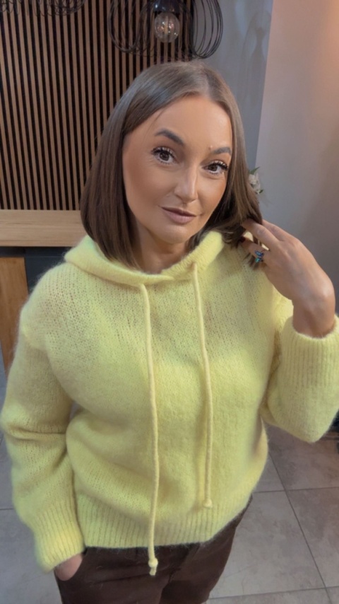 Sweter z kapturem CXL Collection - Żółty