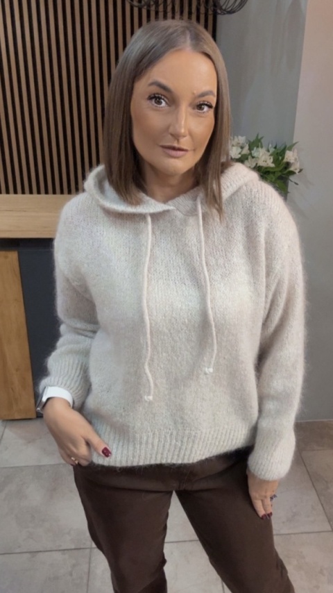 Sweter z kapturem CXL Collection - Beżowy