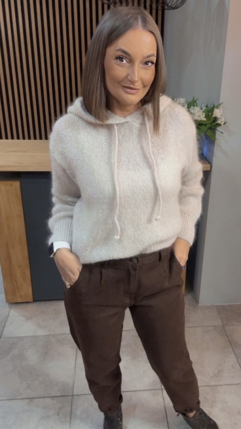 Sweter z kapturem CXL Collection - Beżowy