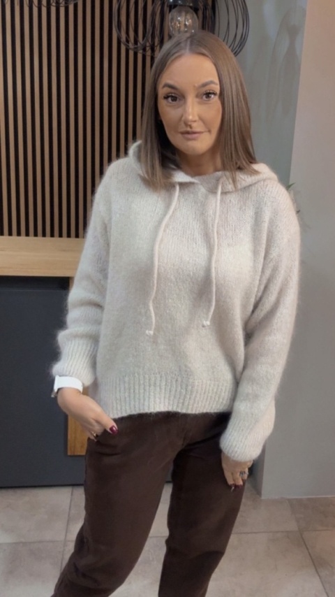 Sweter z kapturem CXL Collection - Beżowy