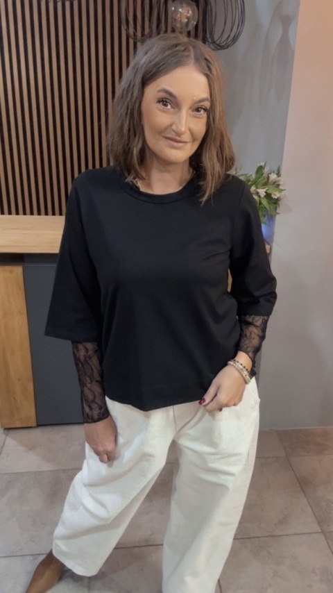 Bluzka bawełniana Alise - Czarna