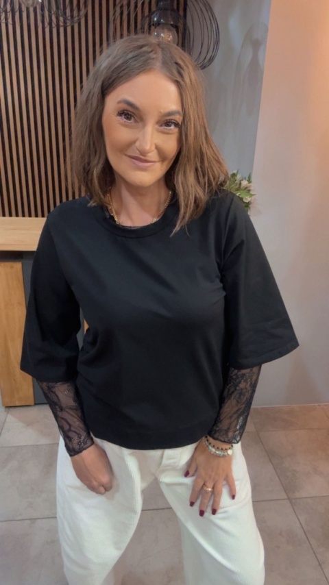 Bluzka bawełniana Alise - Czarna