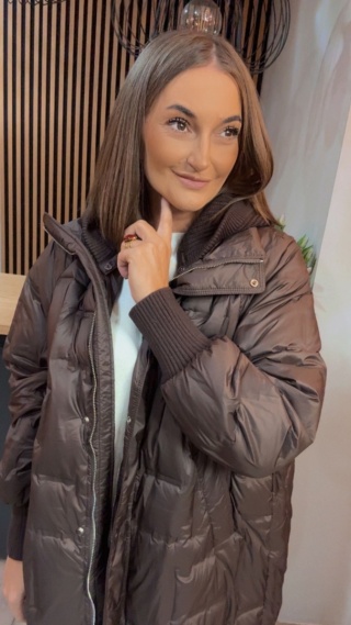 Kurtka Puchowa Flexi Hood - długa, z odpinanym kapturem