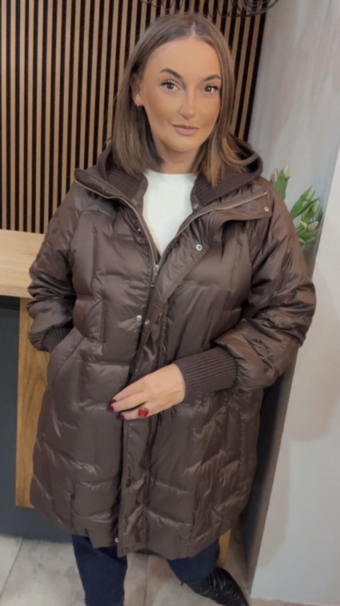 Kurtka Puchowa Flexi Hood - długa, z odpinanym kapturem