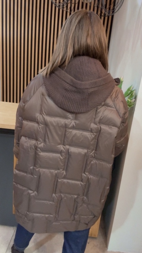 Kurtka Puchowa Flexi Hood - długa, z odpinanym kapturem