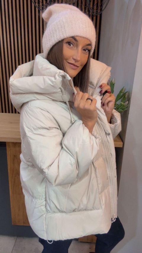 Kurtka naturalny puch Estelle - Śmietanka