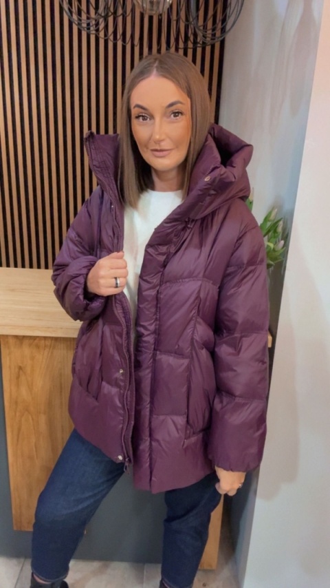 Kurtka naturalny puch Estelle - Śliwka