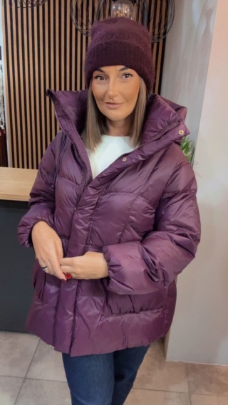 Kurtka naturalny puch Estelle - Śliwka