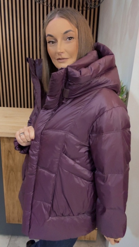 Kurtka naturalny puch Estelle - Śliwka