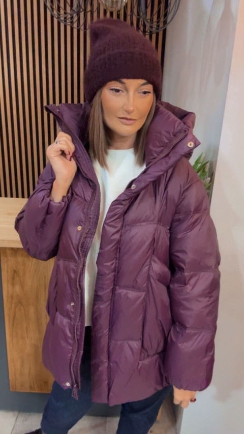 Kurtka naturalny puch Estelle - Śliwka