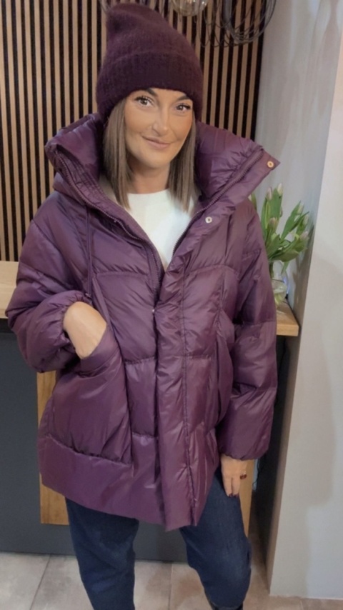 Kurtka naturalny puch Estelle - Śliwka