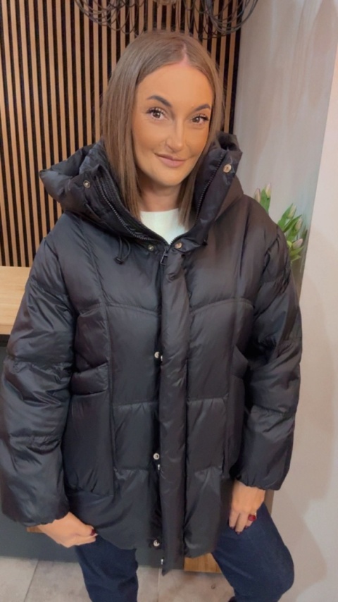 Kurtka naturalny puch Estelle - Czarna